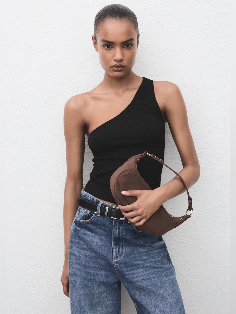 Mango Black asymmetric top NWT